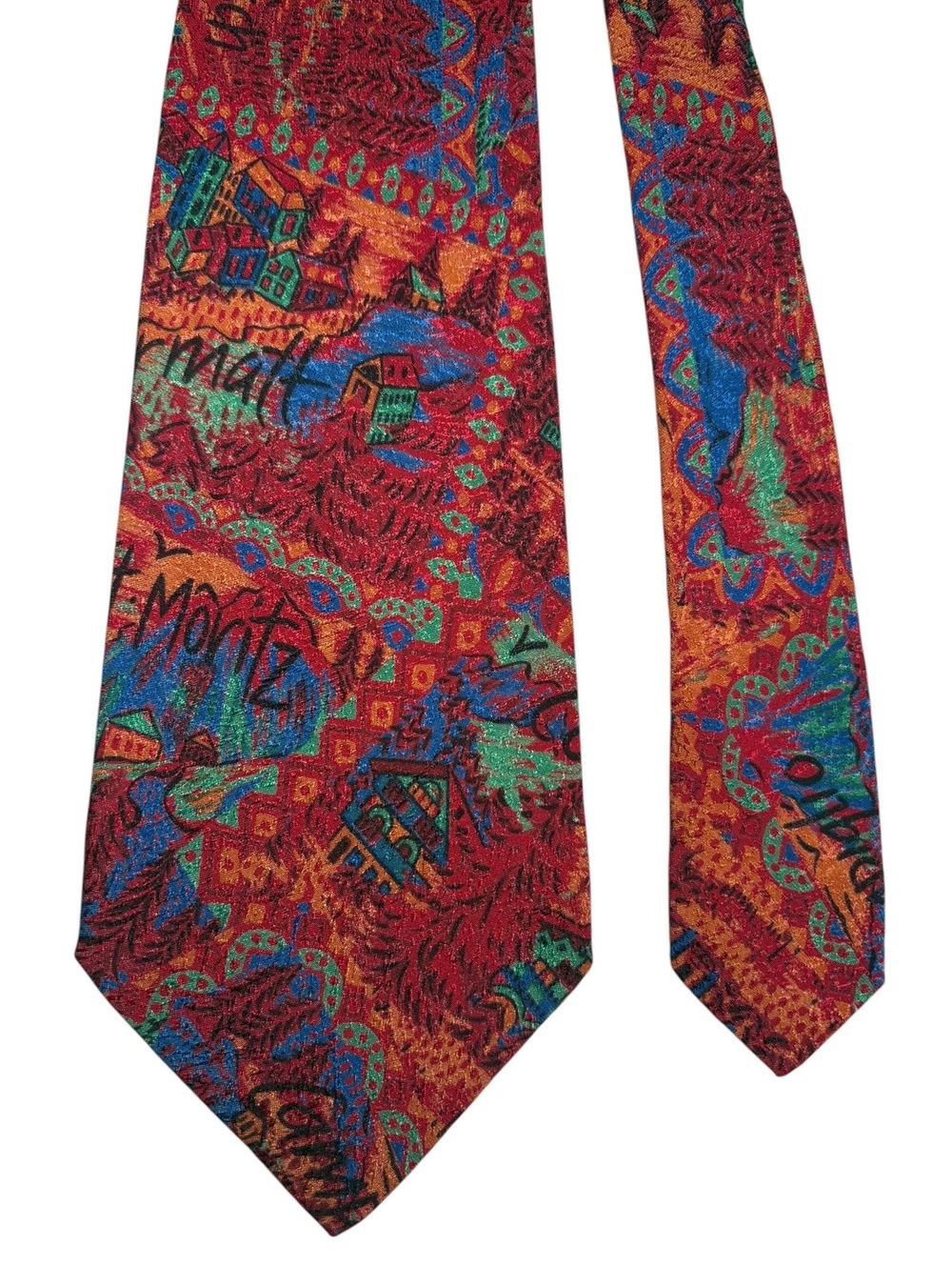Missoni 100% Silk Red St Moritz Ski Resort Men's Designer Tie Made in Italy